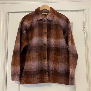 Madewell Brushed Plaid Knit Shirt Jacket